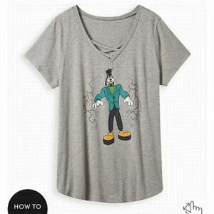 NWT DISNEY halloween Goofy Torrid Shirt. 1x, 14/16,  Gray, Relaxed Fit.